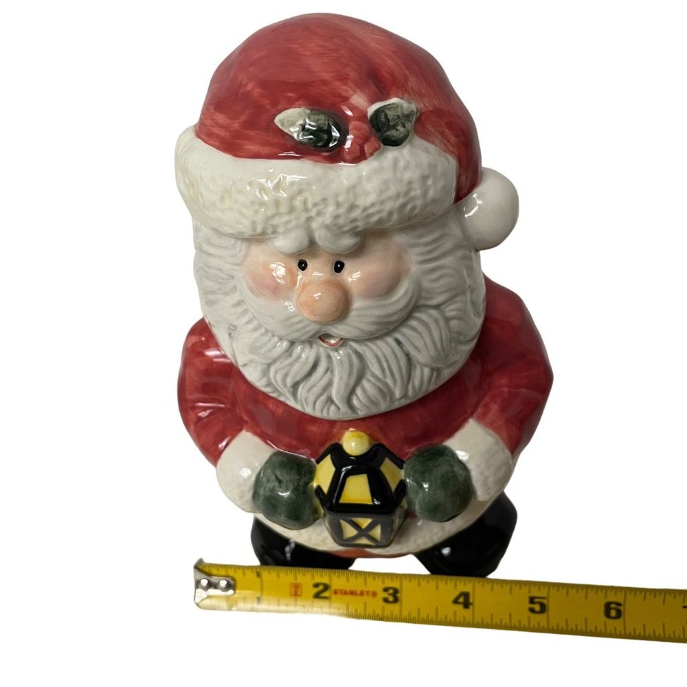 International Bazaar Jolly Santa Clause Cookie Jar Canister Christmas Holiday 7" - Picture 8 of 11
